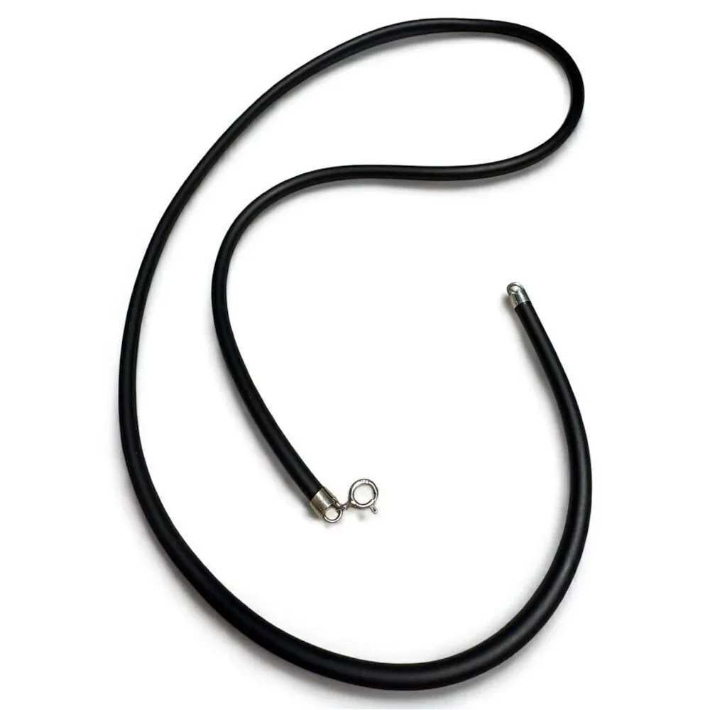 22” Black Cord Necklace - Unisex | 925 Silver Clasp | Minimalist | Great…